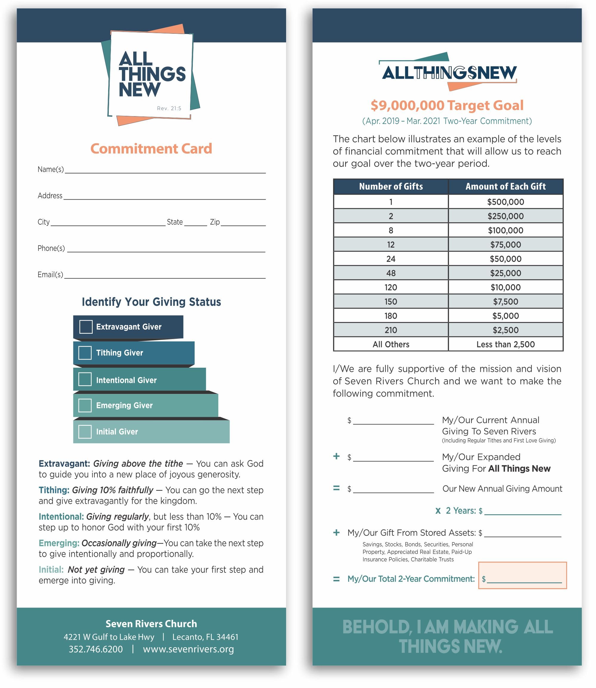 All Things New Commitment Card